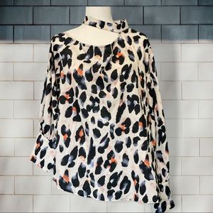 PLUS SIZE NEW ! Plus Size Leopard Print Long Sleeve Top